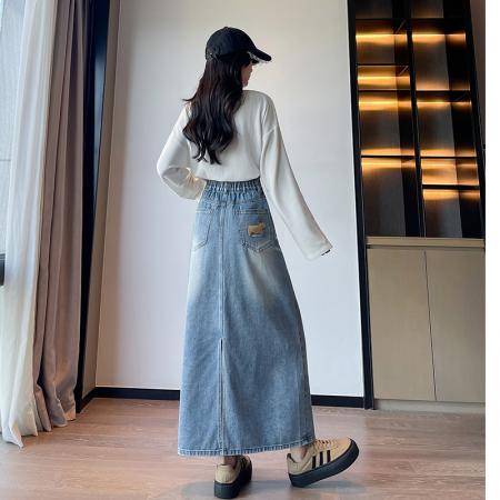 FA48201# 可爱小狗高腰半身裙休闲宽松遮肉显瘦百搭韩版大码女装230斤 服裝批發女裝批發服飾貨源