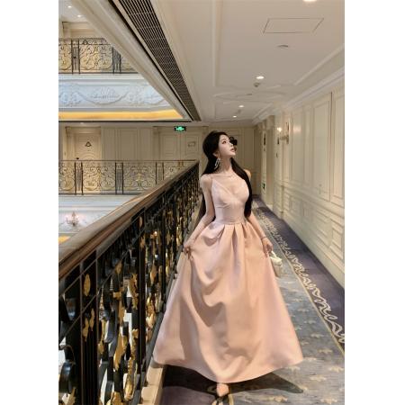 FA48227# 吊带女高级感名媛千金生日party小礼服气质长裙收腰公主裙 服裝批發女裝批發服飾貨源
