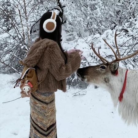 FA48231# 云南丽江废土风秋冬条纹针织连衣裙毛绒短外套侘寂裙子美拉德川西 服裝批發女裝批發服飾貨源