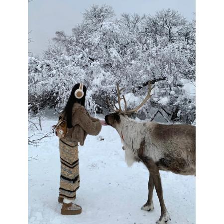 FA48231# 云南丽江废土风秋冬条纹针织连衣裙毛绒短外套侘寂裙子美拉德川西 服裝批發女裝批發服飾貨源