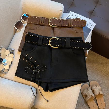 FA48304# 巨好看鹿皮绒短裙女新款甜辣妹工装裤裙穿搭高腰半身裙 服裝批發女裝批發服飾貨源