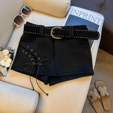 FA48304# 巨好看鹿皮绒短裙女新款甜辣妹工装裤裙穿搭高腰半身裙 服裝批發女裝批發服飾貨源