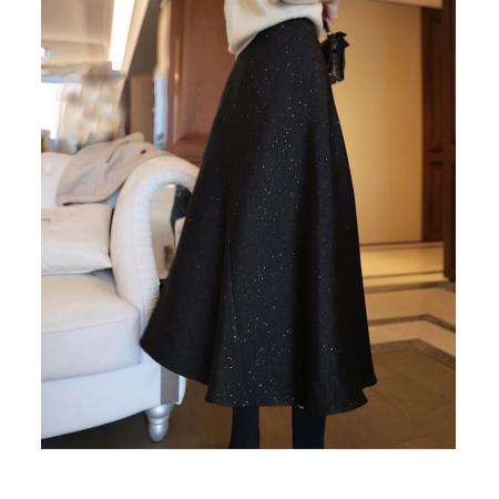 FA48315# 毛呢半身裙女春秋配毛衣高级感包臀裙新款洋气温柔系穿搭复古裙子 服裝批發女裝批發服飾貨源