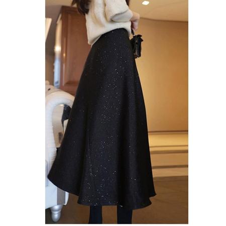 FA48315# 毛呢半身裙女春秋配毛衣高级感包臀裙新款洋气温柔系穿搭复古裙子 服裝批發女裝批發服飾貨源