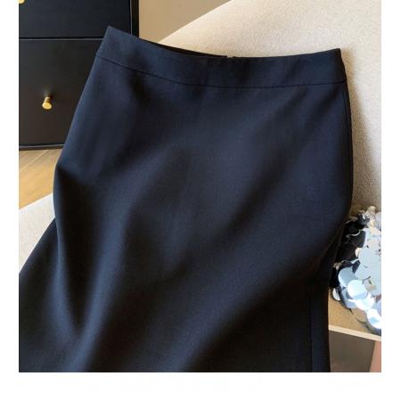 FA48318# 高品质轻奢蕾丝拼接半身裙女秋季新款职场白领直筒一步包臀裙 服裝批發女裝批發服飾貨源