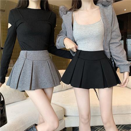 FA48325# 毛呢半身裙女秋冬季款呢子百褶裙半裙Jjk裙子高腰短裙裤 服裝批發女裝批發服飾貨源