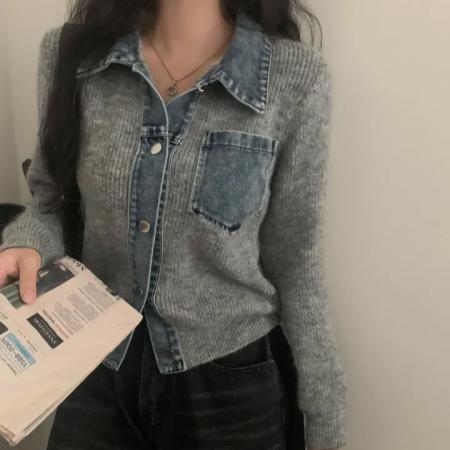 FA48345# 韩系高级感慵懒风针织开衫女秋冬季新款时尚洋气显瘦毛衣外套 服裝批發女裝批發服飾貨源