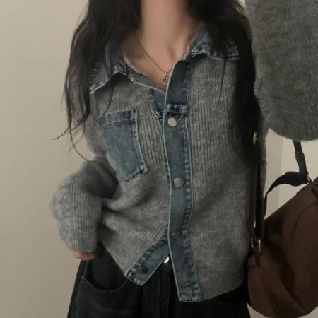 FA48345# 韩系高级感慵懒风针织开衫女秋冬季新款时尚洋气显瘦毛衣外套 服裝批發女裝批發服飾貨源