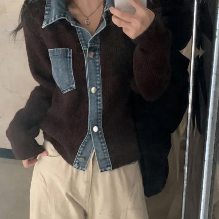 FA48345# 韩系高级感慵懒风针织开衫女秋冬季新款时尚洋气显瘦毛衣外套 服裝批發女裝批發服飾貨源