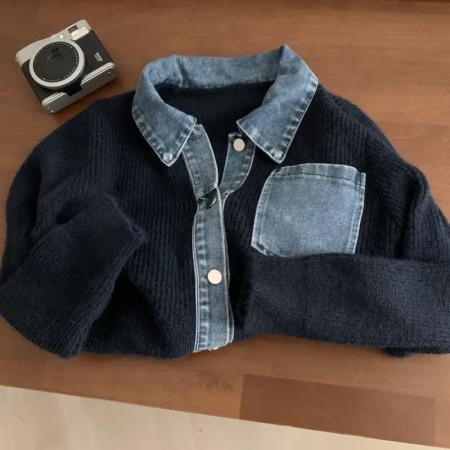 FA48345# 韩系高级感慵懒风针织开衫女秋冬季新款时尚洋气显瘦毛衣外套 服裝批發女裝批發服飾貨源