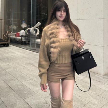 FA48346# 毛针织衫外套抹胸新款套装短款秋冬小个子穿搭时尚气质两件套 服裝批發女裝批發服飾貨源