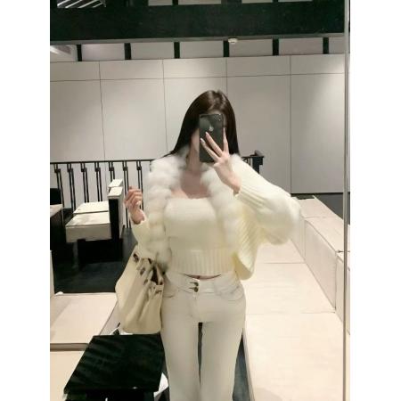 FA48346# 毛针织衫外套抹胸新款套装短款秋冬小个子穿搭时尚气质两件套 服裝批發女裝批發服飾貨源