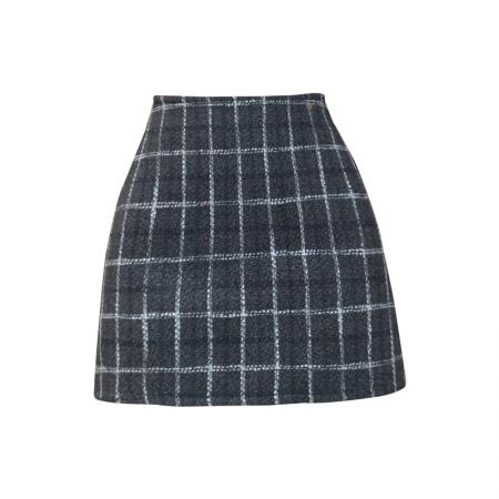 FA48374# 格子毛呢半身裙女冬季款包臀短裙高腰a字裙 服裝批發女裝批發服飾貨源