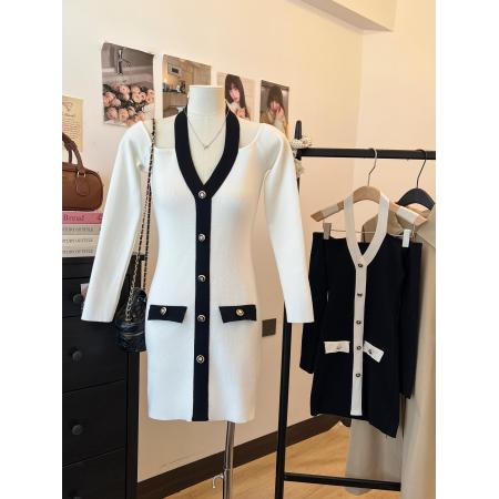 FA48454# 小香风撞色针...