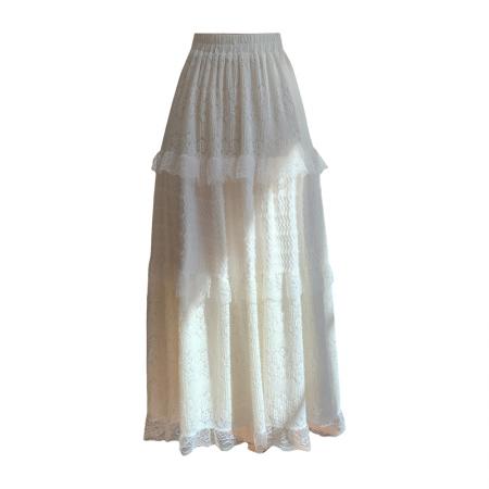 FA48461# 秋冬新款高级蕾丝蛋糕裙半身裙女秋季裙子纱裙冬季长款半裙长裙 服裝批發女裝批發服飾貨源