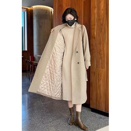 FA48462# 高端毛呢外套女洋气秋冬新品时尚韩版宽松中长款加厚呢大衣潮 服裝批發女裝批發服飾貨源