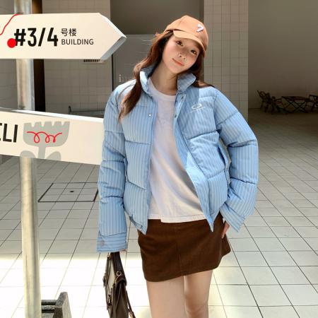 FA48478# 呆呆文美式复古棉服外套女秋冬季小众显瘦百搭面包服棉衣 服裝批發女裝批發服飾貨源