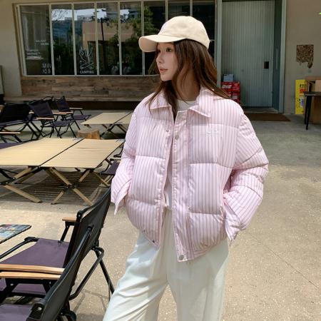 FA48478# 呆呆文美式复古棉服外套女秋冬季小众显瘦百搭面包服棉衣 服裝批發女裝批發服飾貨源