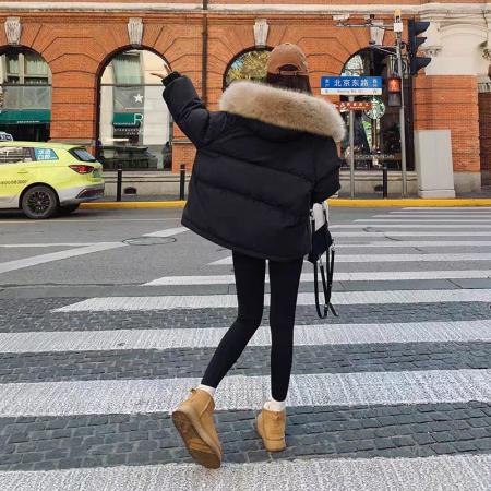 FA48482# 冬季新款韩版时尚百搭可拆大毛领羽绒棉服冬季外套女 服裝批發女裝批發服飾貨源