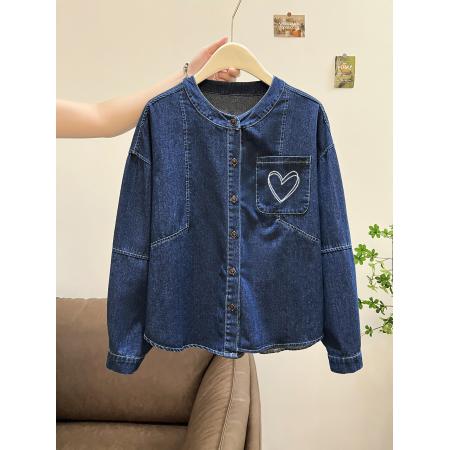 FA48497# 原版质量牛仔宽松大码女装200斤开衫牛仔外套女春秋季 服裝批發女裝批發服飾貨源