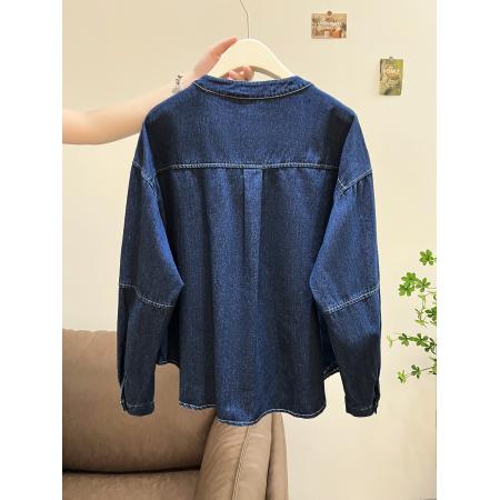 FA48498# 原版质量牛仔宽松大码女装200斤开衫牛仔外套女春秋季 服裝批發女裝批發服飾貨源