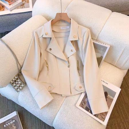 FA48499# 仿鹿皮绒外套女秋冬短款新款宽松休闲百搭小个子气质显瘦夹克 服裝批發女裝批發服飾貨源