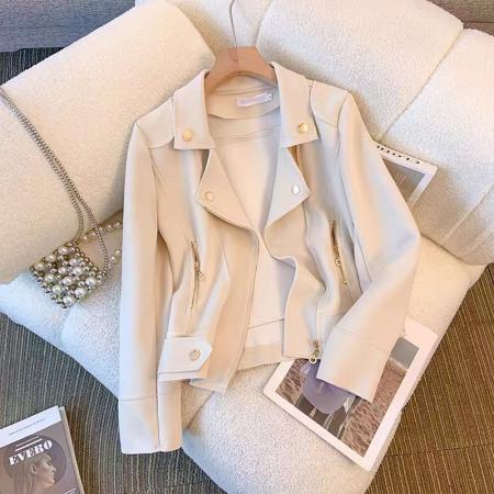 FA48499# 仿鹿皮绒外套女秋冬短款新款宽松休闲百搭小个子气质显瘦夹克 服裝批發女裝批發服飾貨源