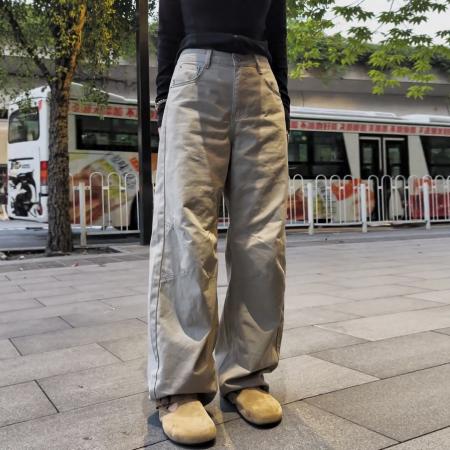 FA48565# 秋冬新款梨型身材时尚设计感百搭高腰显瘦阔腿直筒牛仔长裤女 服裝批發女裝批發服飾貨源