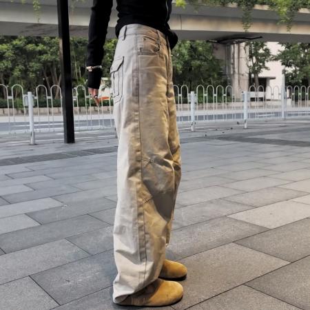 FA48565# 秋冬新款梨型身材时尚设计感百搭高腰显瘦阔腿直筒牛仔长裤女 服裝批發女裝批發服飾貨源