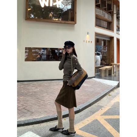 FA48587# 红人馆高领毛衣女款新款冬季可外穿内搭上衣慵懒高级感针织衫 服裝批發女裝批發服飾貨源