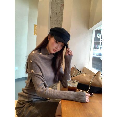 FA48587# 红人馆高领毛衣女款新款冬季可外穿内搭上衣慵懒高级感针织衫 服裝批發女裝批發服飾貨源