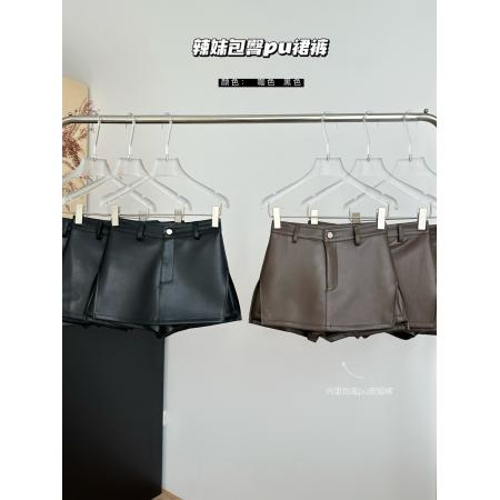 FA48593# 美式辣妹PU皮半身裙裤女秋冬季新款高腰显瘦时尚辣妹气质半身短裙 服裝批發女裝批發服飾貨源