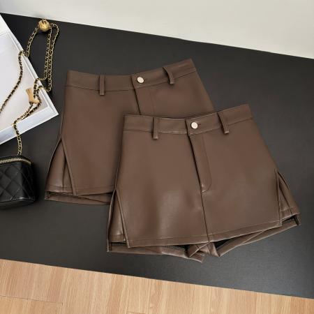 FA48593# 美式辣妹PU皮半身裙裤女秋冬季新款高腰显瘦时尚辣妹气质半身短裙 服裝批發女裝批發服飾貨源