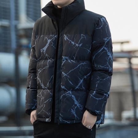 FA48617# 羽绒棉服男士新款连帽外套韩版潮青少年帅气时尚学生休闲棉衣 男装批发