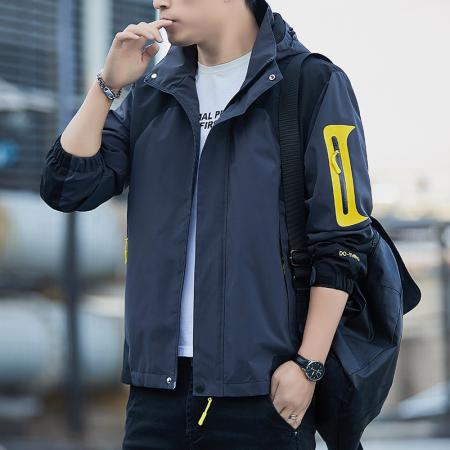 FA48630# 冲锋衣男连帽夹克衫男防风防水工装春秋季年新款户外情侣外套钓鱼装 男装批发