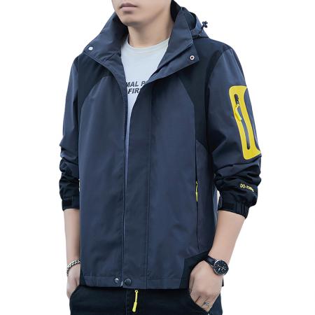 FA48630# 冲锋衣男连帽夹克衫男防风防水工装春秋季年新款户外情侣外套钓鱼装 男装批发