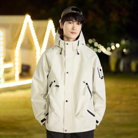 FA48639# 情侣新款冲锋衣男户外防风防水休闲夹克外套登山服骑手服夹克外套青少年8858 男装批发