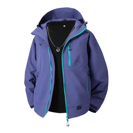 FA48643# 爆款情侣款冲锋衣男夹克外套男户外登山服潮休闲外套夹克青少年休闲连帽外套 男装批发