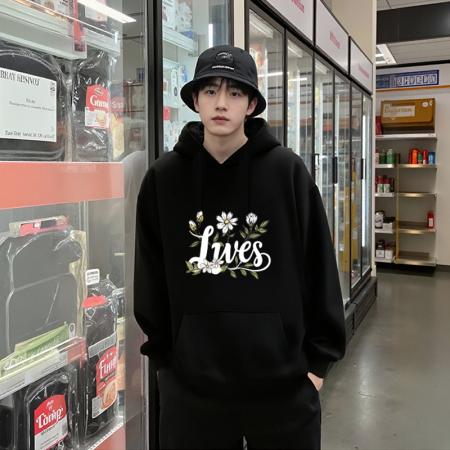 FA48646# 秋季新款连帽衫潮流保暖上衣情侣宽松情侣T恤连帽卫衣 男装批发