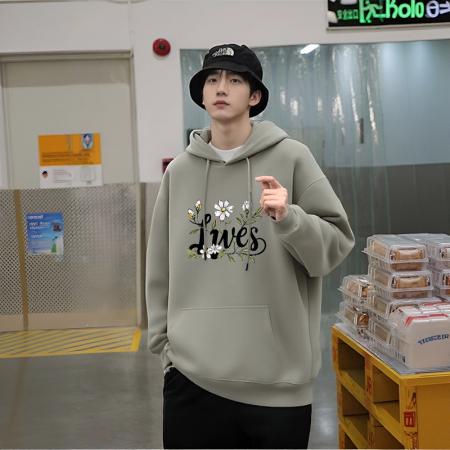 FA48646# 秋季新款连帽衫潮流保暖上衣情侣宽松情侣T恤连帽卫衣 男装批发