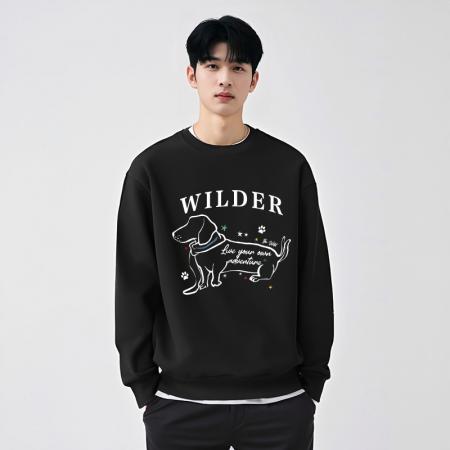 FA48647# 青创优品秋季新款男士卫衣休闲套头简约圆领大码长袖T恤情侣卫衣 男装批发