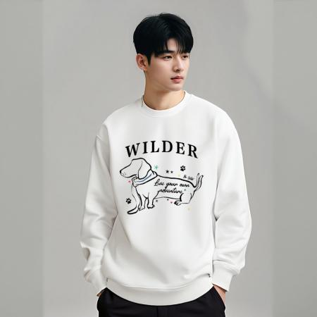 FA48647# 青创优品秋季新款男士卫衣休闲套头简约圆领大码长袖T恤情侣卫衣 男装批发