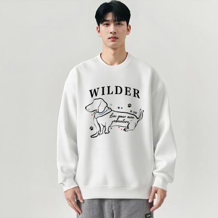 FA48647# 青创优品秋季新款男士卫衣休闲套头简约圆领大码长袖T恤情侣卫衣 男装批发