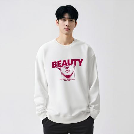 FA48649# 秋季华棉加绒圆领潮流保暖上衣情侣宽松情侣T恤休闲卫衣 男装批发