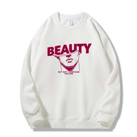 FA48649# 秋季华棉加绒圆领潮流保暖上衣情侣宽松情侣T恤休闲卫衣 男装批发