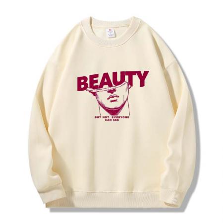 FA48649# 秋季华棉加绒圆领潮流保暖上衣情侣宽松情侣T恤休闲卫衣 男装批发