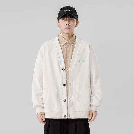 FA48651# 青创优品开衫卫衣男士春秋季新款ins潮流大码上衣宽松衣服外套 男装批发