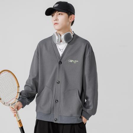 FA48651# 青创优品开衫卫衣男士春秋季新款ins潮流大码上衣宽松衣服外套 男装批发