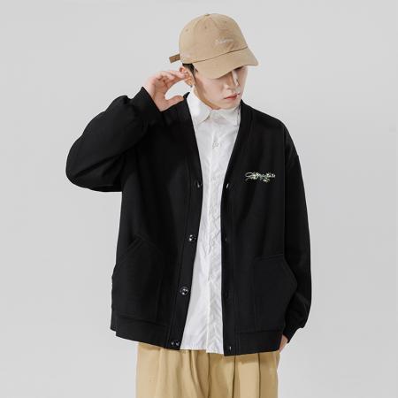 FA48651# 青创优品开衫卫衣男士春秋季新款ins潮流大码上衣宽松衣服外套 男装批发