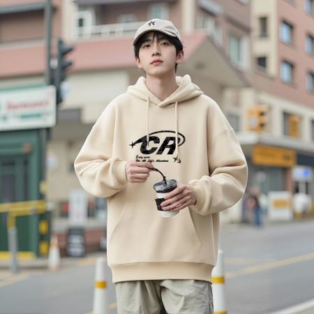 FA48652# 秋季新款帽衫潮流简约保暖上衣情侣宽松情侣T恤连帽卫衣 男装批发